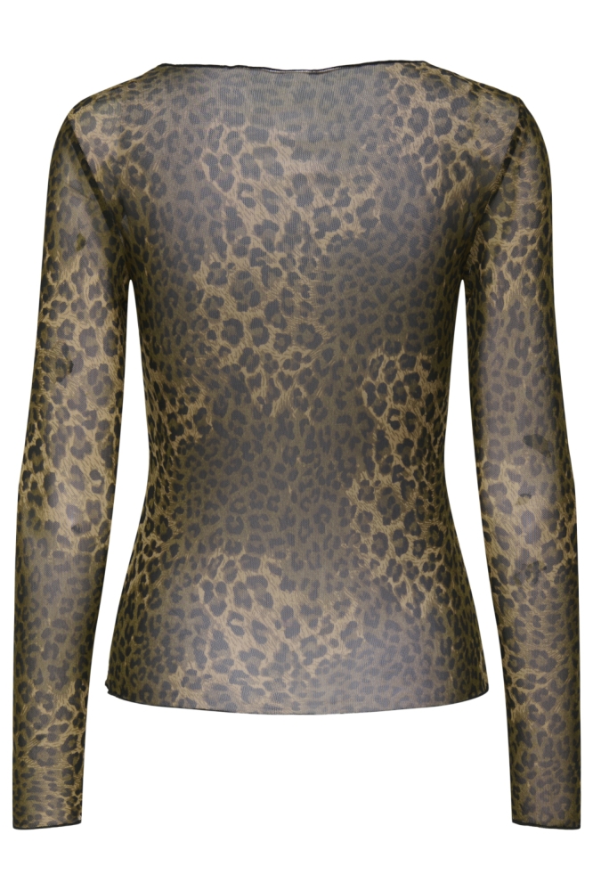 JDYELSA NEW L/S O NECK TOP JRS NOOS 15356004 Chocolate Brown/LEO